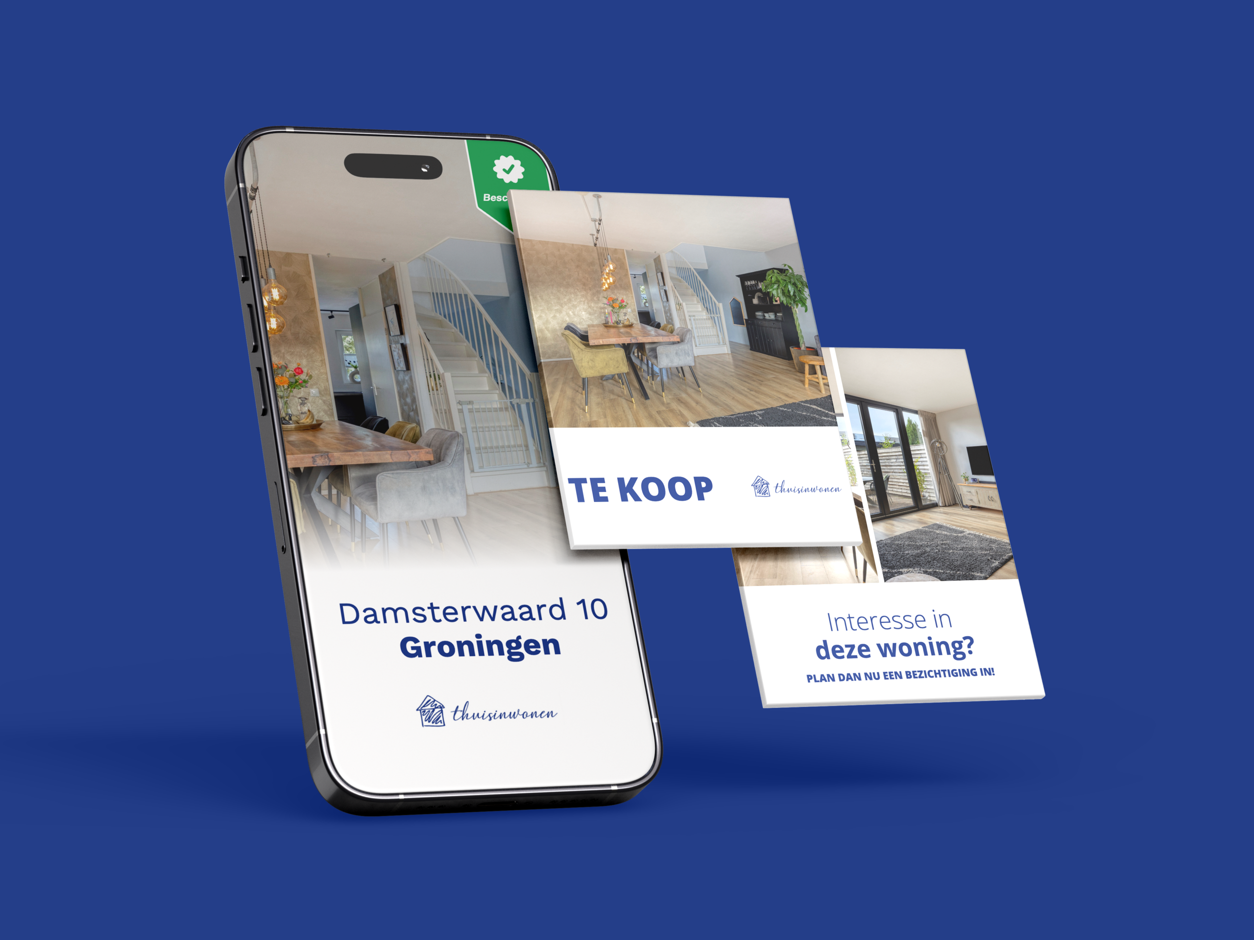 Voorbeeld van de social media post van een te-koop woning van Thuis in Wonen.